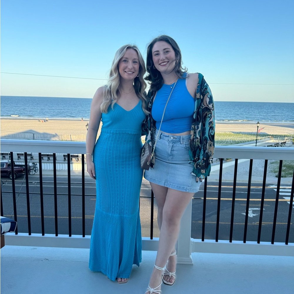 House of Harlow 1960 Teal Ribbed Top